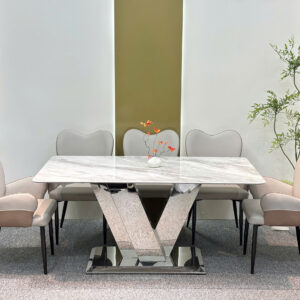 Bộ bàn ăn nhập khẩu cao cấp , inox 304 sáng bóng - GS06