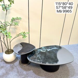 Bộ bàn trà cong đá cẩm thạch - mã 9965