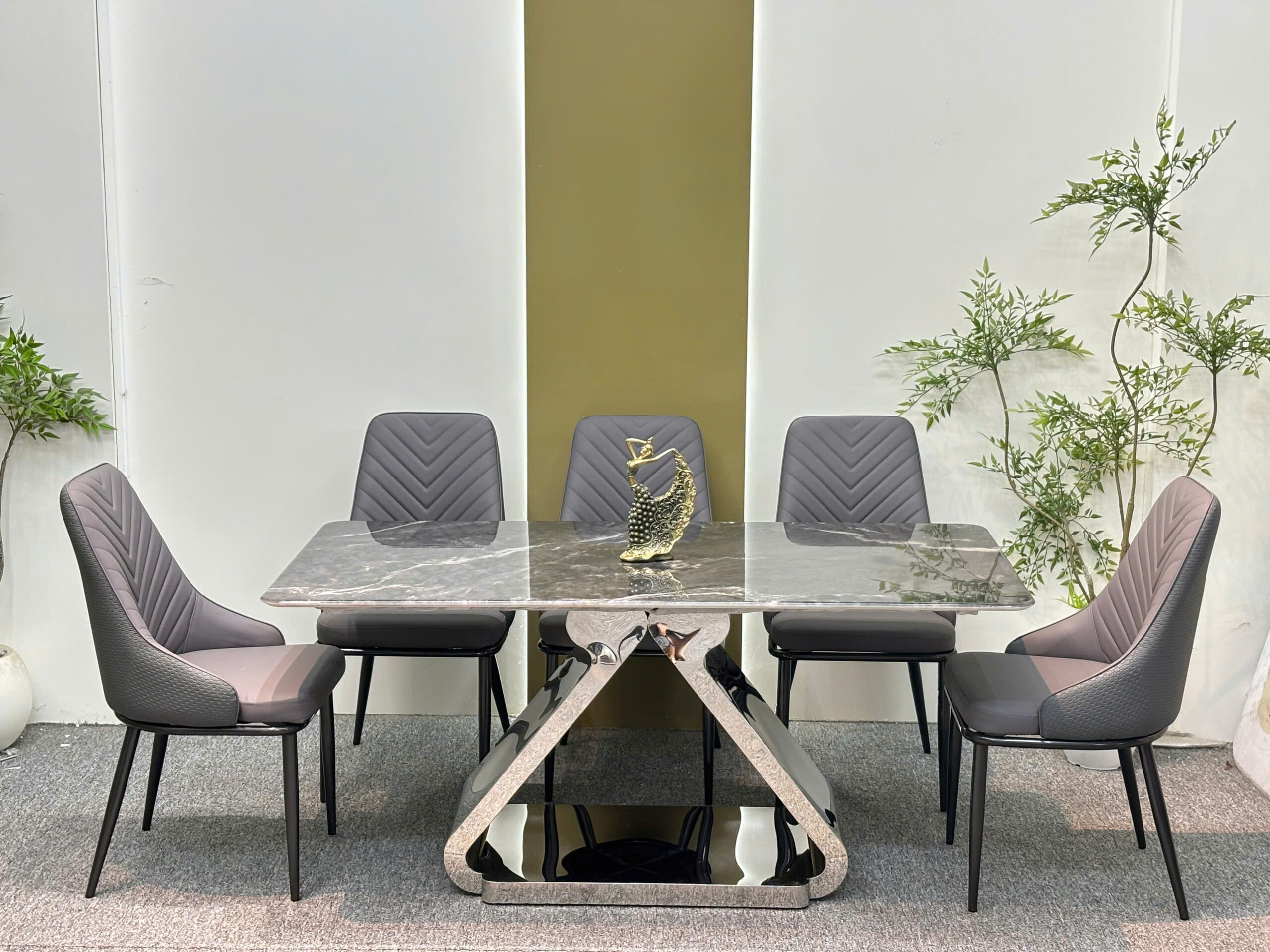 Bộ bàn ăn nhập khẩu cao cấp đá siêu vi tinh thể - Ảnh 2