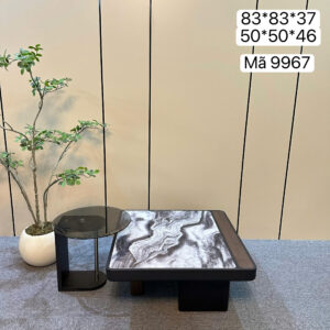 Bộ bàn trà đôi đá cẩm thạch - mã 9967